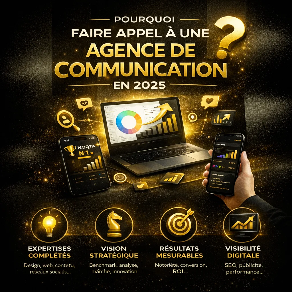Infographie : pourquoi faire appel à une agence de communication en 2025, expertises complètes, vision stratégique, résultats mesurables, visibilité digitale